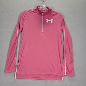 Under Armour Jacket  Pink   Size YLG  Girls Loose Heatgear Pullover 1/4 Zip